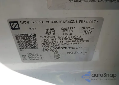 2023 Chevrolet Silverado 1500 4Wd Short Bed Ltz из США, поврежденный, VIN 3GCUDGED7PG102377